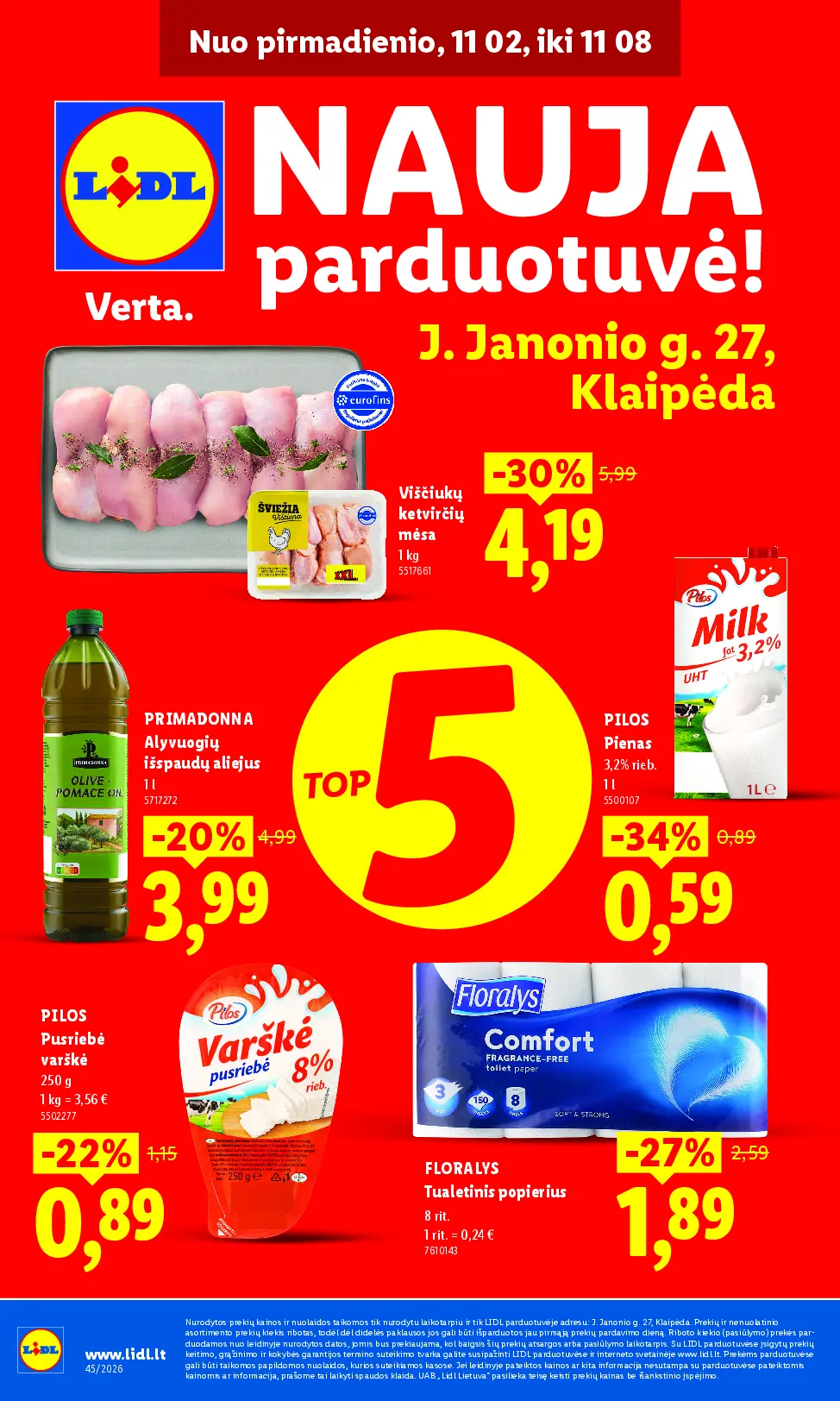 Lidl „Nauja parduotuvė Klaipėdoje“ leidinys – 1 puslapis