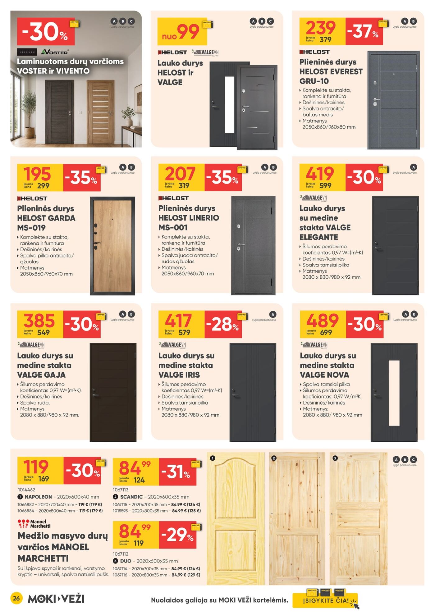 Moki Veži kainynas Nr. 9 – 26 puslapis