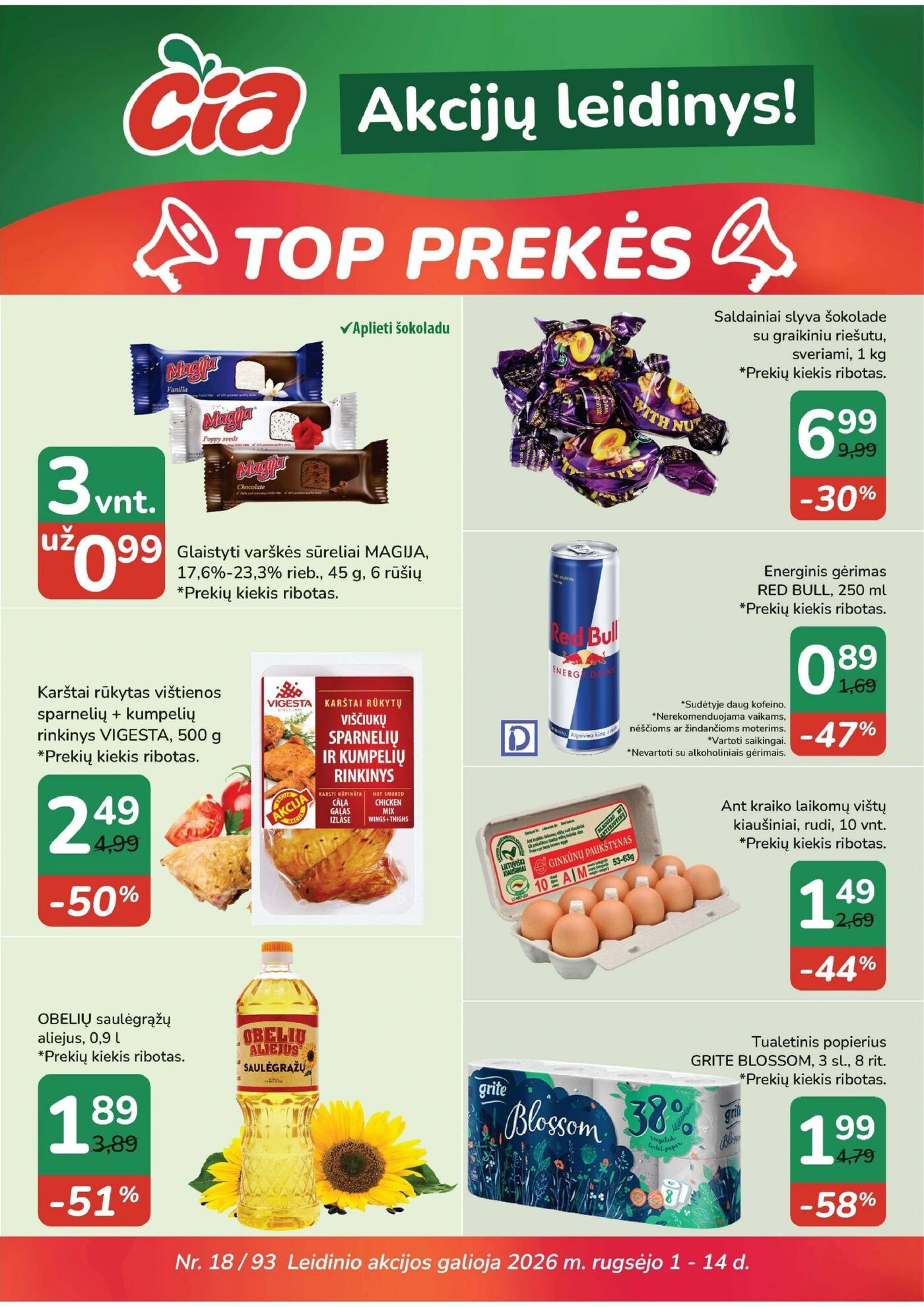 Čia Akcijų leidinys: TOP PREKĖS – 1 puslapis