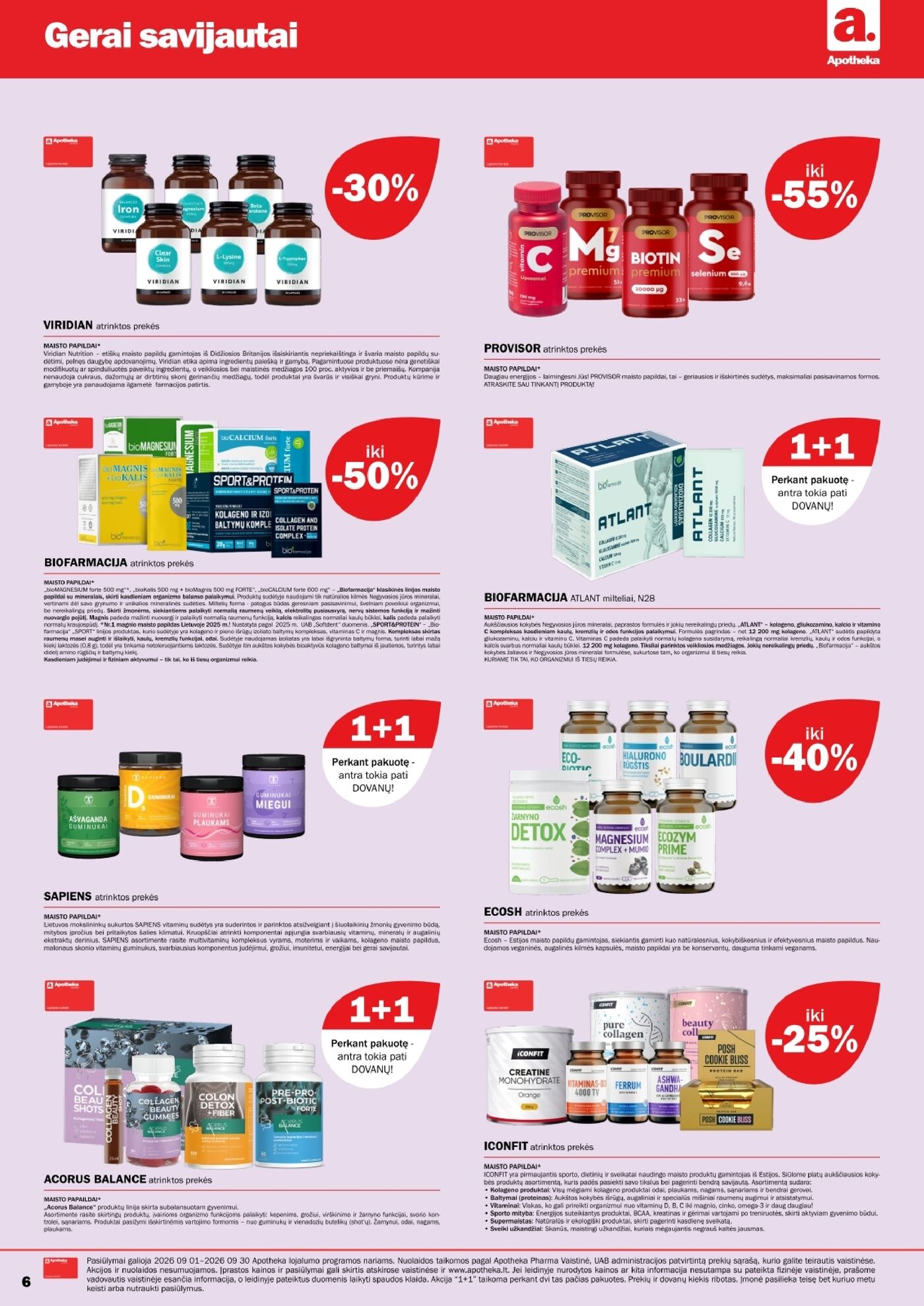 Apotheka vaistinės rugsėjo akcijų leidinys – 6 puslapis