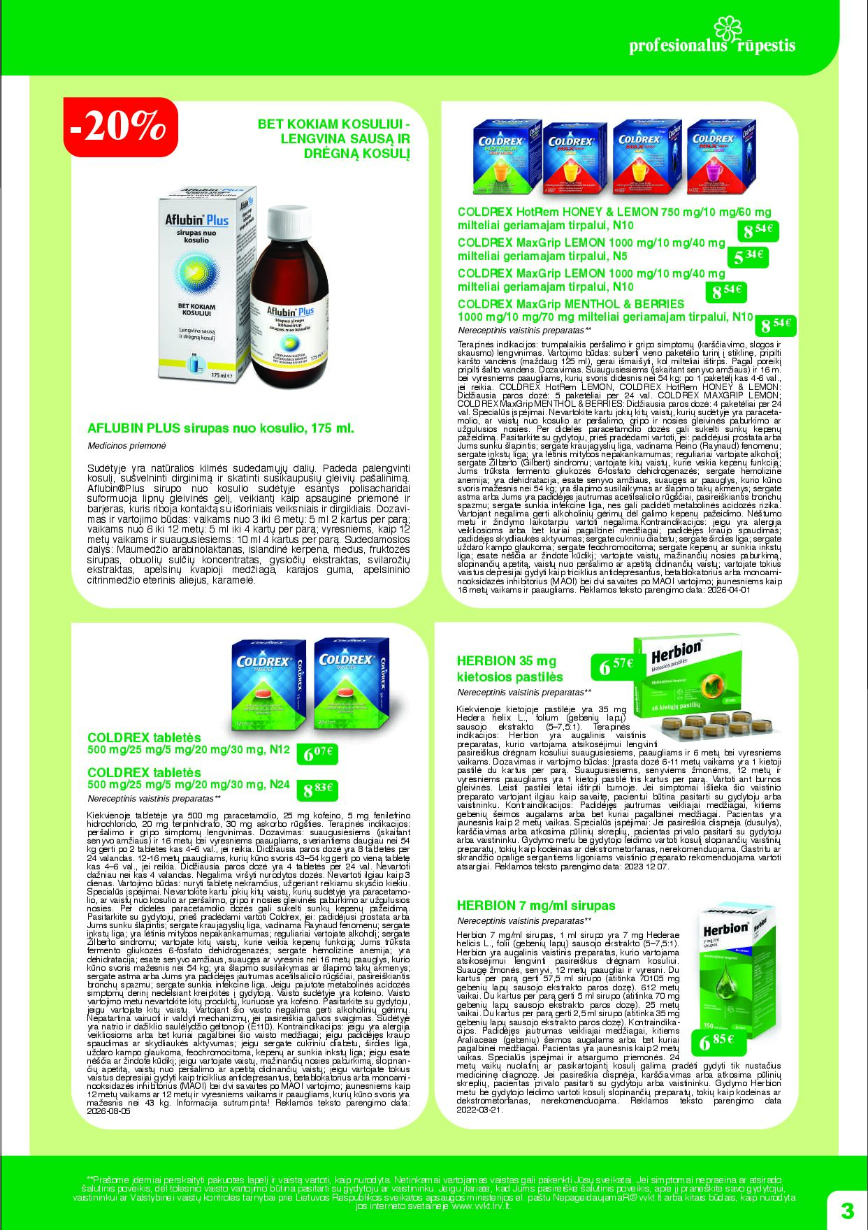 Ramunėlės vaistinė mėnesio pasiūlymai – 3 puslapis