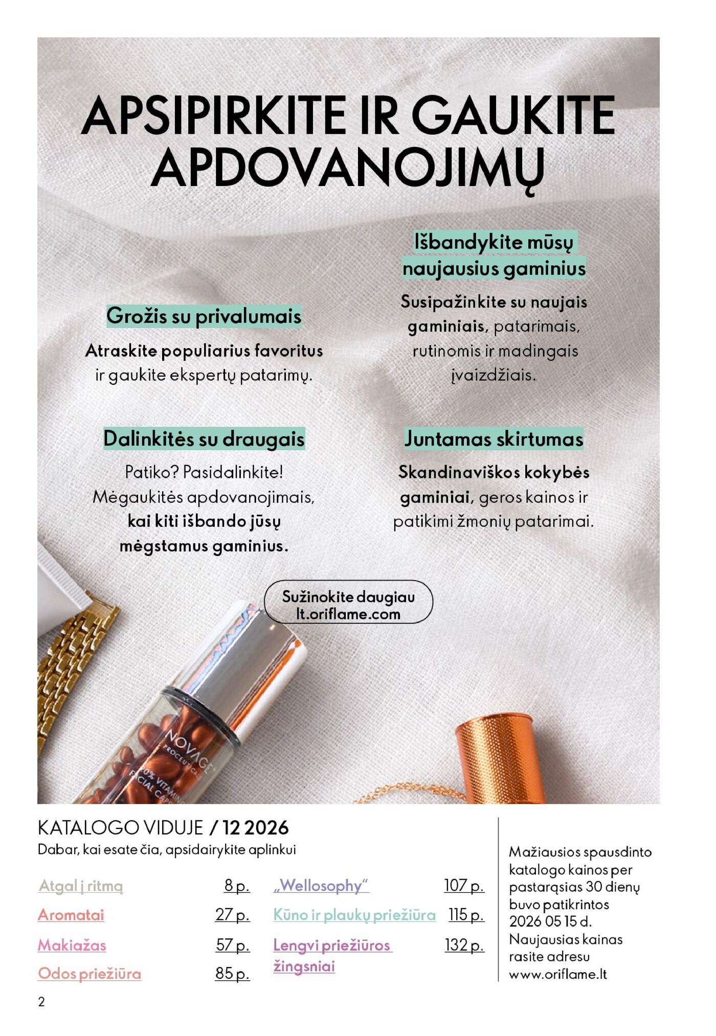 Oriflame Katalogas 12 – 2 puslapis