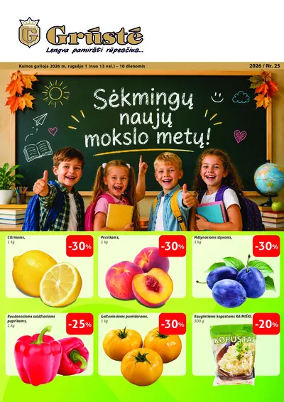Naujas Grustė nuolaidų leidinys - Leidinys Nr. 25 2026.09.01 - 09.10