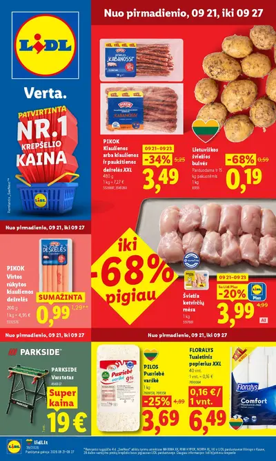 Naujas Lidl nuolaidų leidinys - MAISTO PREKIŲ PASIŪLYMAI Nr.39