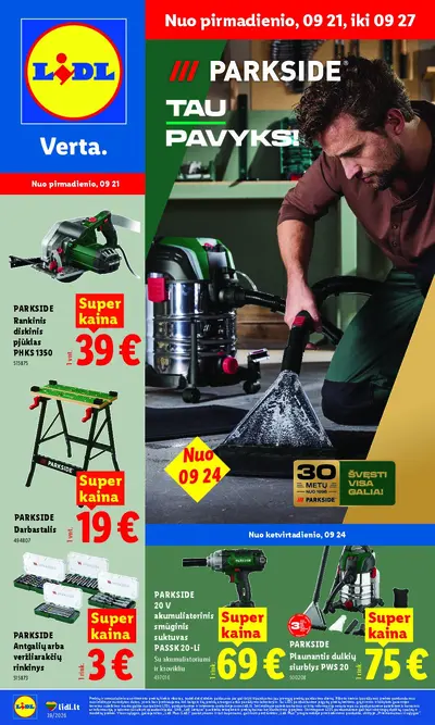 Naujas Lidl nuolaidų leidinys - NE MAISTO PREKIŲ PASIŪLYMAI Nr.39