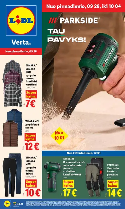 Naujas Lidl nuolaidų leidinys - NE MAISTO PREKIŲ PASIŪLYMAI Nr.40