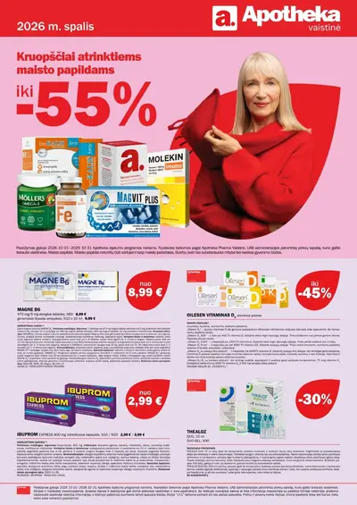 Apotheka vaistinės spalio akcijų leidinys