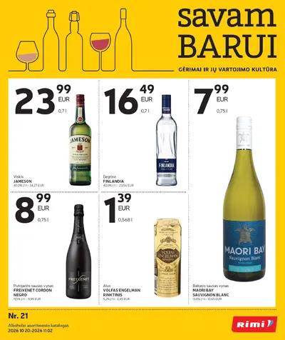 Naujas Rimi nuolaidų leidinys - Alkoholinių gėrimų asortimento katalogas Nr. 21