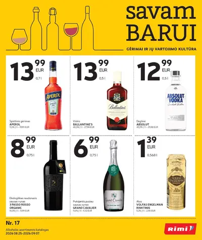 Naujas Rimi nuolaidų leidinys - Alkoholinių gėrimų asortimento katalogas Nr. 17