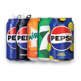 7 UP, MIRINDA, PEPSI MAX, PEPSI LEMON, PEPSI-COLA gaz.gėr., 0.33 l