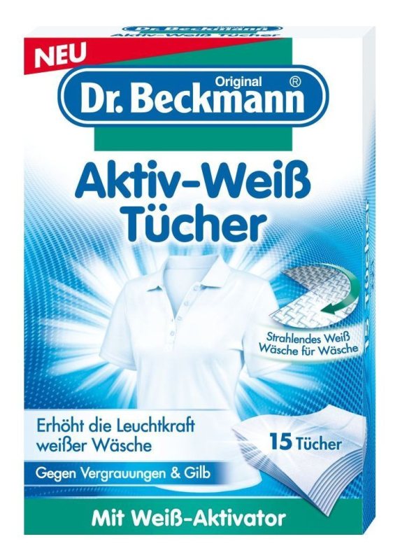 Aktyvūs balinimo skudurėliai DR. BECKMANN, 15 vnt