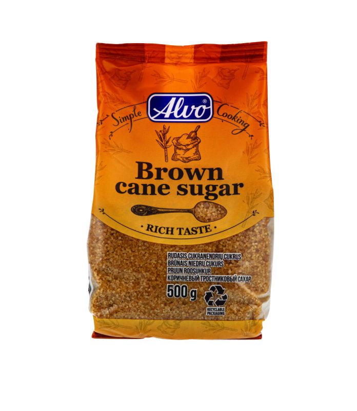 ALVO rudasis cukranendrių cukrus, 500 g