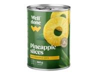 Ananasų griežinėliai sirupe WELL DONE, 340 g