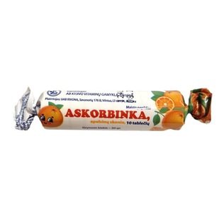Apelsin.skon. maist.papild. ASKORBINKA, 10 tabl./pak.