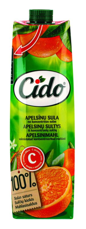 Apelsinų sultys 100% CIDO, 1 l
