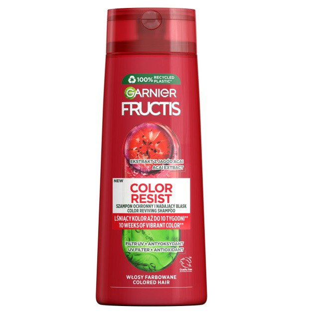 Apsauginis šampūnas dažytiems plaukams Garnier Fructis Color Resist, 250 ml