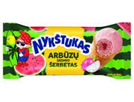 Arbūzų skonio šerbetas NYKŠTUKAS su kertuočių (Drakono vaisių) įdaru vafliniame puodelyje, 84 g