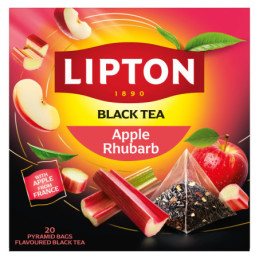 Arom. juodoji arbata LIPTON, obuolių-rabarbarų sk, 30g, 20 vnt