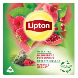 Arom. žalia arbata LIPTON, aviečių-granatų sk., 28 g, 20 vnt
