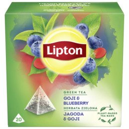 Arom. žalioji arbata LIPTON, mėlynių-goji sk., 28 g, 20 vnt