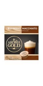 Aroma Gold Esspresso Macchiato Kavos kapsulės, 16 vnt