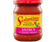Aštrus SUSLAVIČIAUS pomidorų padažas su 5 rūšių pipirais, 500 g