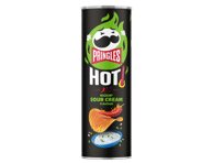 Aštrus traškus užkandis PRINGLES HOT, grietinės ir svog. sk., 160 g
