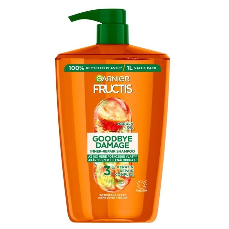 Atkuriamasis šampūnas labai pažeistiems plaukams Garnier Fructis Goodbye Damage, 1000 ml