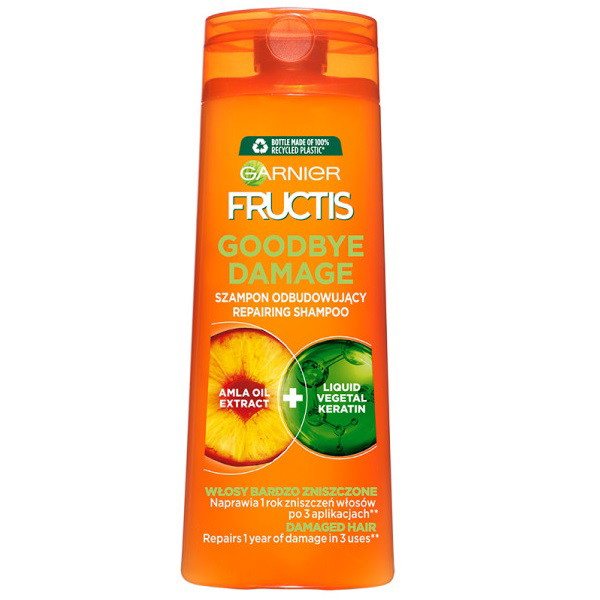 Atkuriamasis šampūnas labai pažeistiems plaukams Garnier Fructis Goodbye Damage, 250 ml