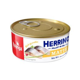 Atlanto silkės filė aliejuje BANGA, 180 g