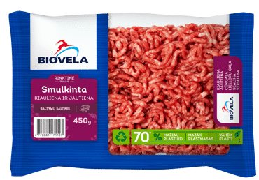 Atšaldyta smulkinta kiauliena ir jautiena, rieb. <18 %, 450 g