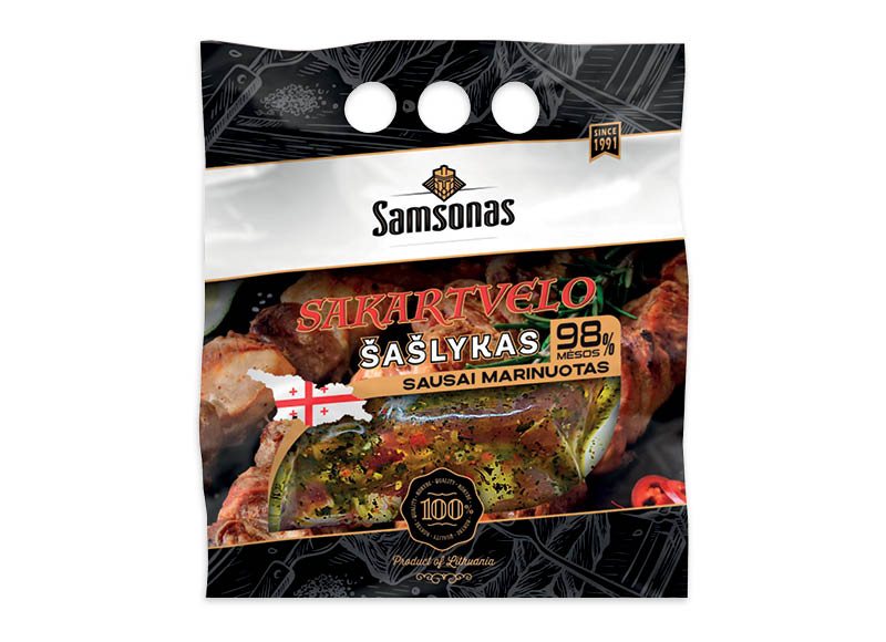 Atšaldytas, sausai marinuotas šašlykas ,,SAMSONO SAKARTVELO”, 800 g