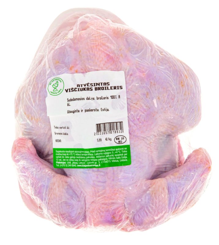 Atvėsintas viščiukas broileris be antibiotikų, 1 kg