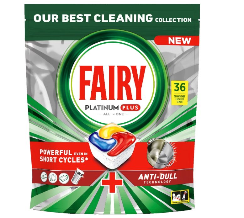 Automatinių indaplovių kapsulės FAIRY Platinum+ Lemon, 36 vnt