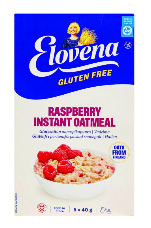 Avižinė košė su avietėmis ELOVENA be glitimo, 200 g