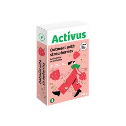 Avižinių dribsnių košė ACTIVUS su braškėmis, dėžutėje, 300 g