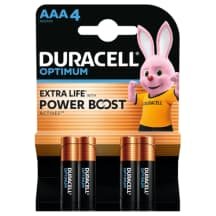 Baterijos DURACELL OPTIMUM AAA, 4 vnt