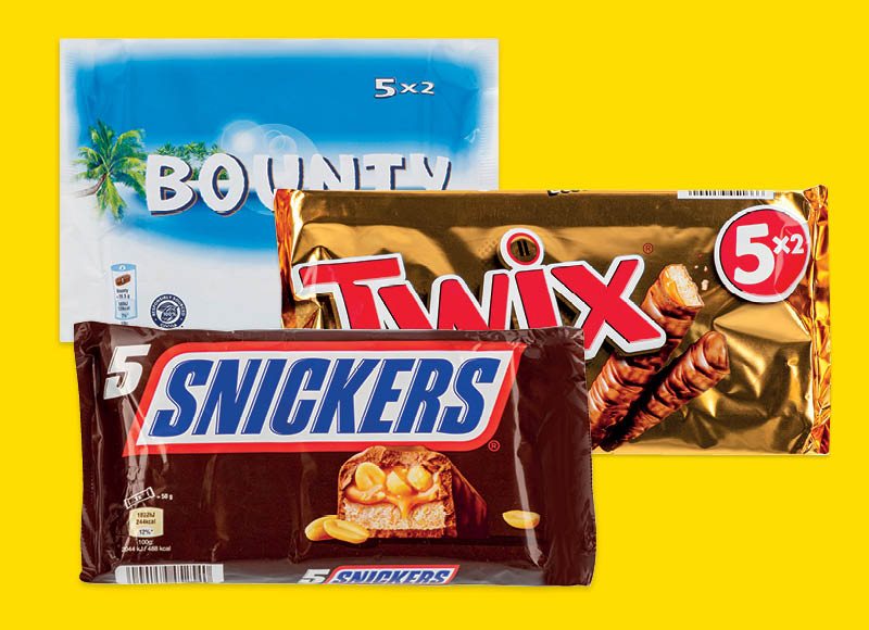 Batonėlių rinkiniai SNICKERS, TWIX ar BOUNTY, 250 g