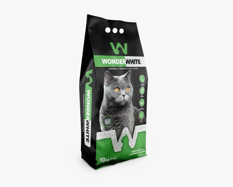 Bentonitinis sušokantis kraikas katėms Wonder White Aloe Vera, 10 kg, 11.8 l