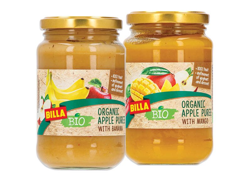 BILLA BIO obuolių tyrėms, 360 g