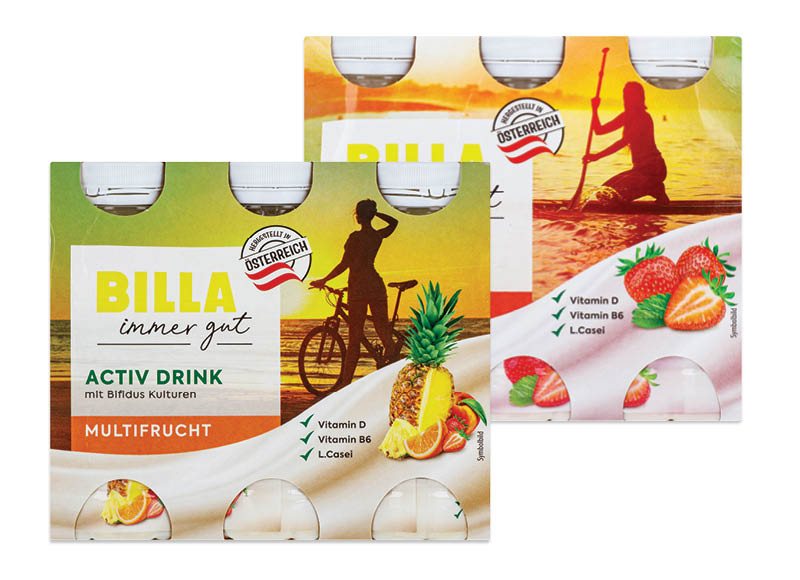 BILLA jogurtinis gėrimas, 6 x 100 g