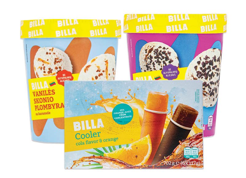 BILLA ledams dėžutėse