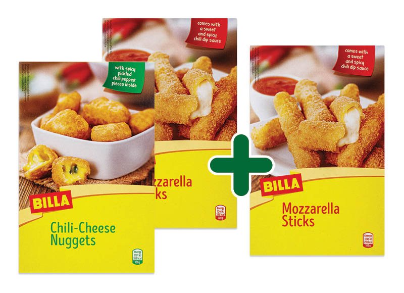 BILLA šaldyti sūrio užkandžiai, 250 g