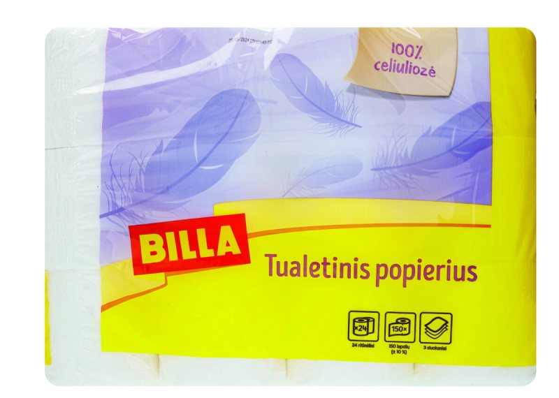 BILLA tualetinis popierius 3 sluoksniai, 24 rit.
