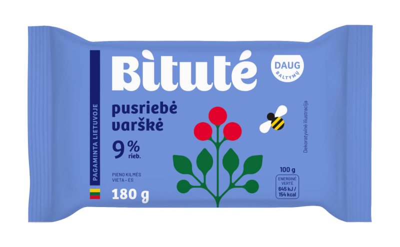 BITUTĖ pusriebė varškė, 180 g