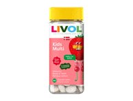 Braškių skonio vitaminai vaikams LIVOL Kids Multi, N60