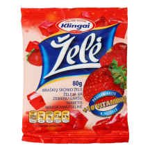 Braškių skonio želė KLINGAI, 80 g