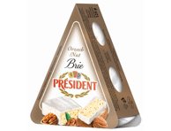 Bri sūris PRESIDENT su riešutais, 32 % rieb. s. m., 125 g
