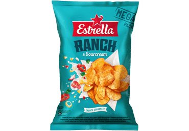 Bulvių traškučiai ESTRELLA RANCH, pom., svog., sūr.,česn.sk., 250 g