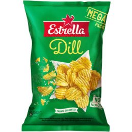 Bulvių traškučiai ESTRELLA su krapais, ving. pjaust., 250 g